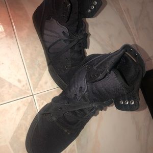 Black & gray Ombre Supra high top sneakers